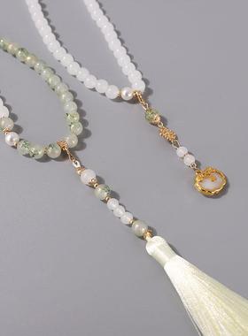 新中式古风汉服浅绿色璎珞斜挎链小众国风复古百搭马面裙旗袍配饰