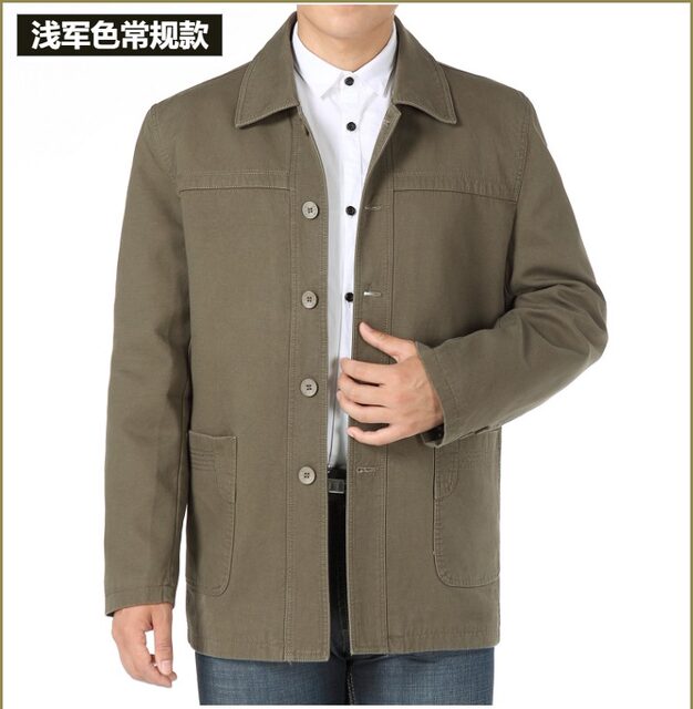 Spring men's jacket middle-aged cotton button-down jacket