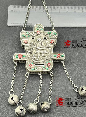 文玩杂项仿古景泰蓝喜字寿字吊坠挂件汉服国风旗袍压襟民族风挂饰
