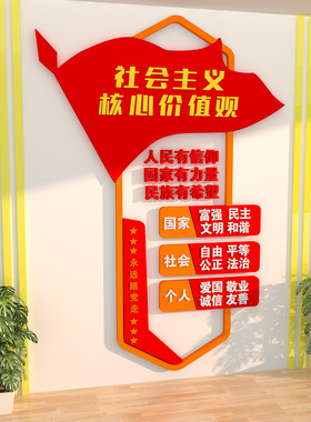 亚克力党建文化社会主义核心价值观墙贴纸标牌设计会议室装饰布置