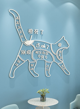 网红墙面贴纸画易优亚克力宠物店