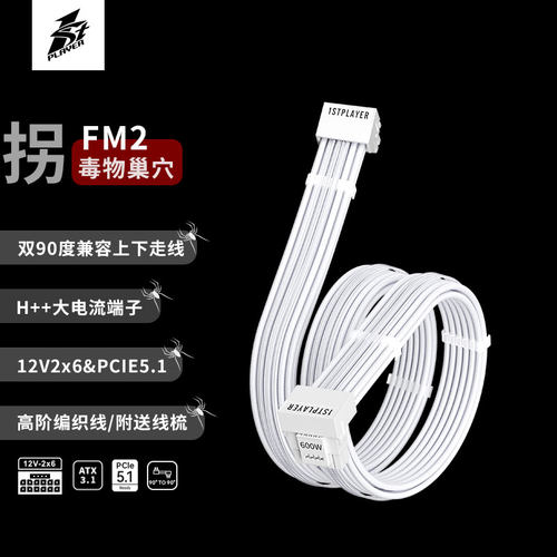 首席玩家FM2附魔强流线ATX3电源双90度定制线 PCIE5模组12V2X6 - 图0