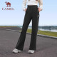 ໂສ້ງຂາຍາວ Camel sweatpants ຂອງແມ່ຍິງປີ 2026 ລະດູໃບໄມ້ຫຼົ່ນແລະລະດູຫນາວໃຫມ່ຂອງກາງເກງຝ້າຍທີ່ມີຂາກວ້າງ, ກາງເກງແລ່ນໂຍຄະແບບຈຸນລະພາກກາງແຈ້ງ.