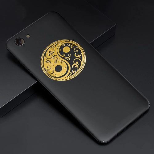 Металлическая наклейка, браслет с одной бусиной, креативный аксессуар, мобильный телефон, декор, китайский стиль, на удачу