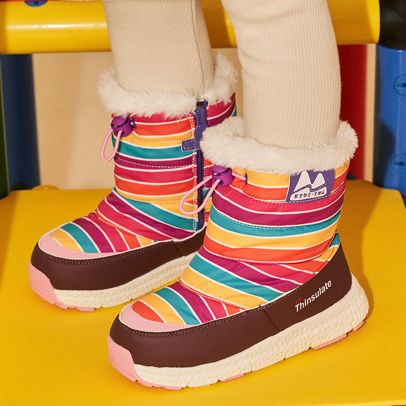 kidsing可迪星女童雪地靴冬季宝宝小童儿童加绒防水防滑棉鞋棉靴,淘宝优惠券,粉丝福利购,淘宝优惠卷