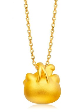 Hello Kitty考拉与凯蒂猫镀3D黄金吊坠 韩版沙金欧币卡通项链饰品