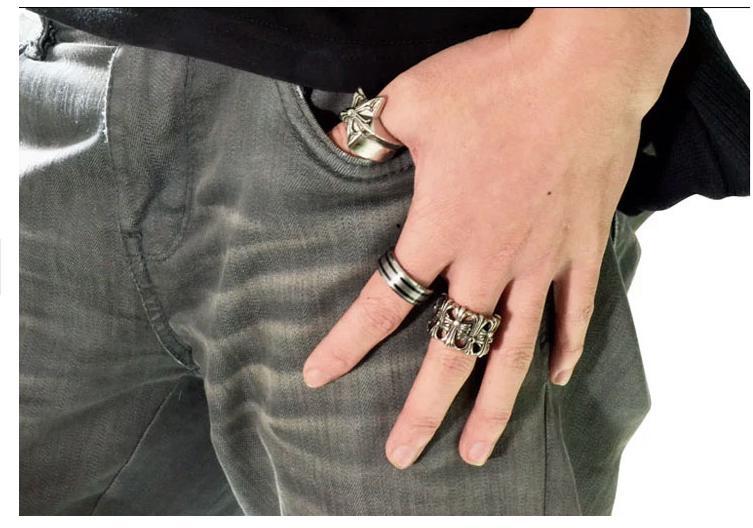 潮男 明星同款戒指 男士个性戒指霸气独特防身戒子 五角星配饰