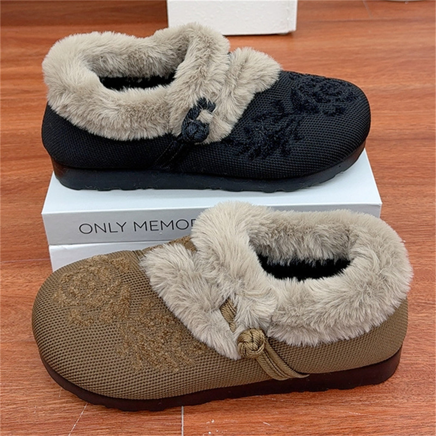 冬季新款女棉鞋百搭豆豆鞋轻便软底加绒一脚蹬毛毛鞋老北京布鞋,淘宝优惠券,粉丝福利购,淘宝优惠卷