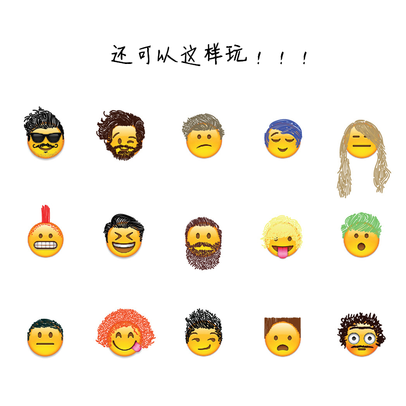 Emoji表情贴纸iPhone微信QQ手帐相册diy贴画日记装饰可爱笑哭脸-图3