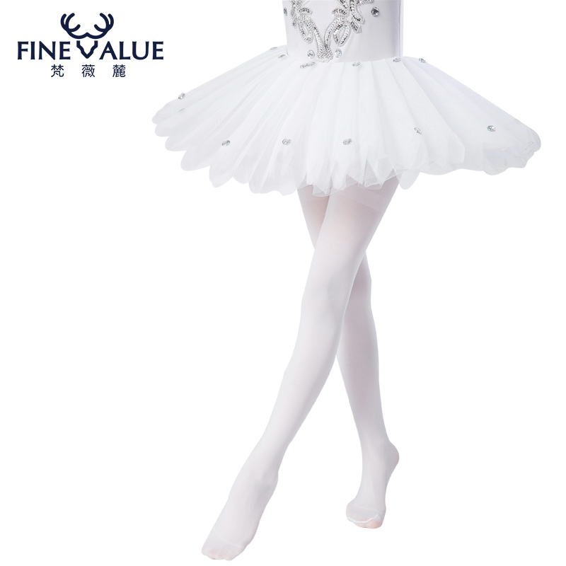 儿童连裤袜夏季薄款公主舞蹈袜女童白色宝宝打