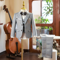 Boy Suits Suit Autumn Winter New Handsome Boy Flowers Boy Little West Suit Children Walk Show Host Piano Gown