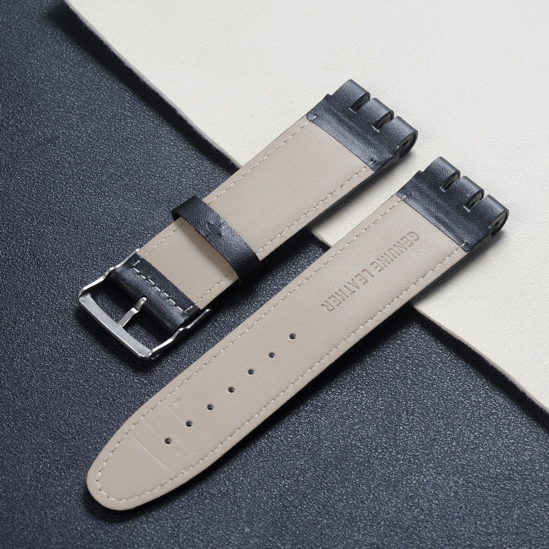 carty牛皮代用swatch平纹黑表带 carty配件