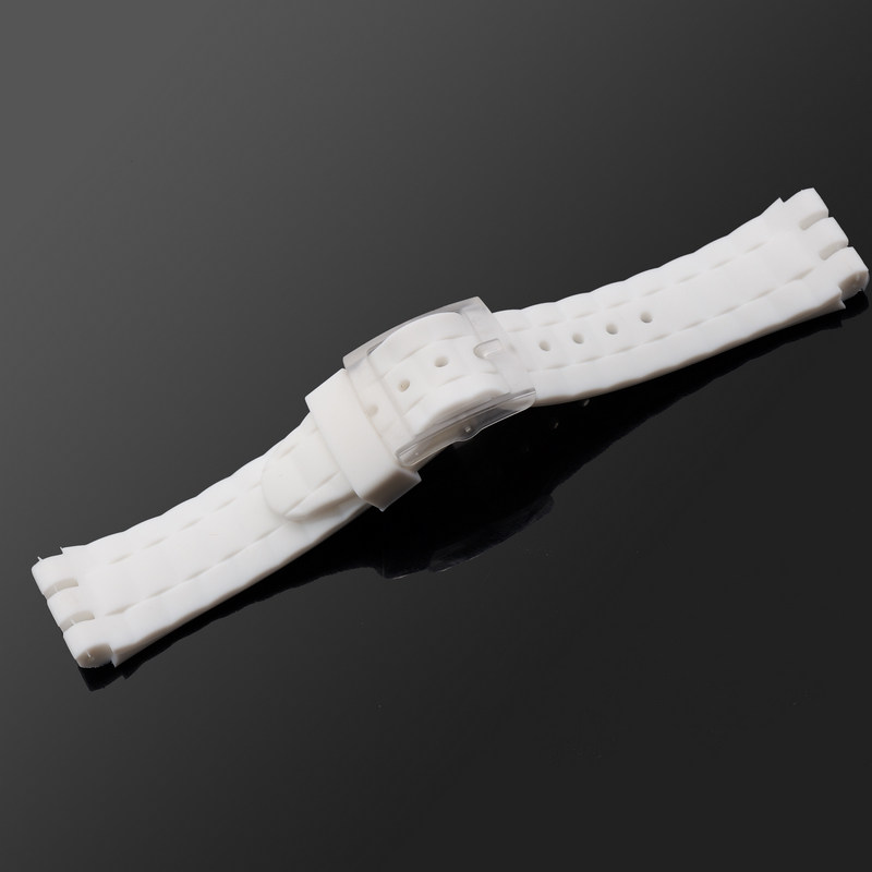 carty硅胶表带黑白 swatch手表胶带 carty配件