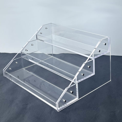 加厚亚克力阶梯收纳盒桌面置物架高承重烈酒洋酒展示架透明香水架 - 图0