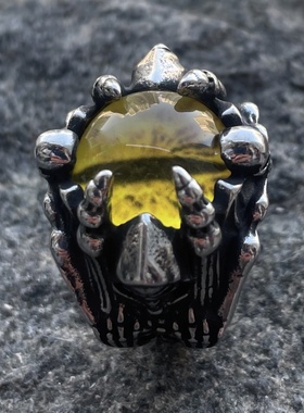 朋克风男女士钛钢街头眼睛戒指