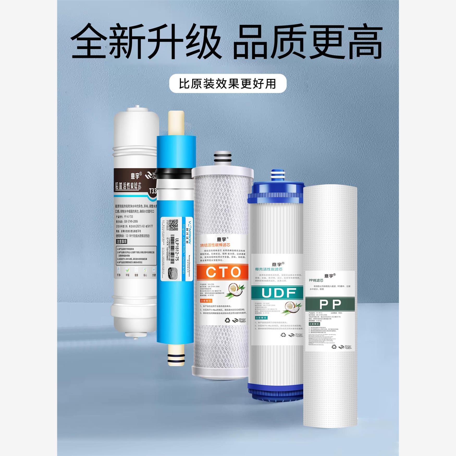 定做适配沁园净水器通用滤芯RO/RU/RE185系列全套自动B/C/D/E/F/H - 图0