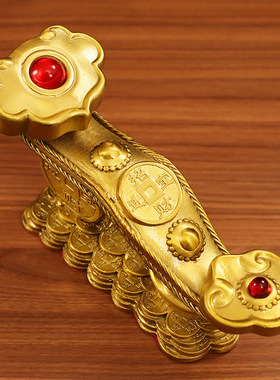 铜如意黄铜摆件元宝如意铜工艺品全铜家居客厅摆饰办公室桌面摆件