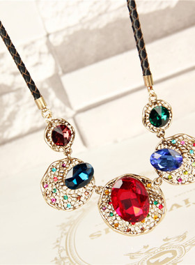 韩国配饰短款欧美夸张百搭毛衣链