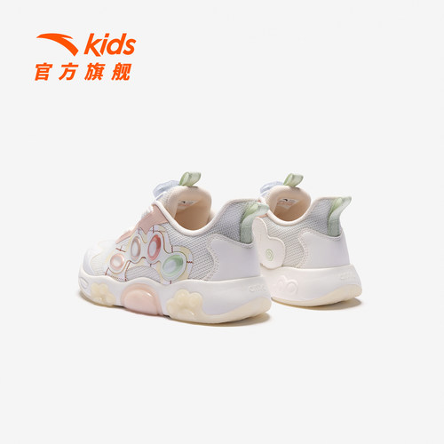 安踏儿童运动鞋女小童鞋2026年春季新款软弹舒适闪灯鞋旋钮童鞋 - 图2