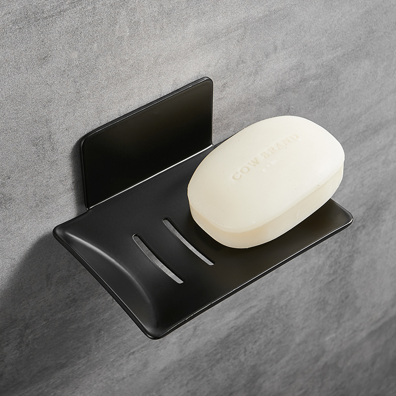 摩尚浴室肥皂盒创意沥水不锈钢免打孔香皂碟卫生间置物架壁挂式