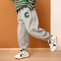 Mici Fruits Boy Pants Sports Pants Children Thickened Autumn Winter Style 2023 New Long Pants Plus Suede Integrated Suede Clothes