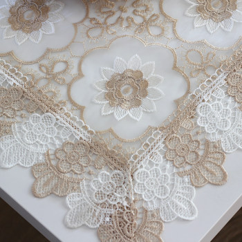 ຕາຕະລາງກາເຟ tablecloth lace ສີ່ຫລ່ຽມເອີຣົບຕາຕະລາງຕະຫຼອດຄົວເຮືອນ tablecloth square tablecloth ທຸງຫ້ອງຮັບແຂກ