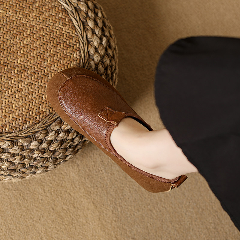 女鞋不累脚孕妇豆豆鞋女秋宽脚肥胖mm一脚蹬浅口老北京单鞋大码41,淘宝优惠券,粉丝福利购,淘宝优惠卷