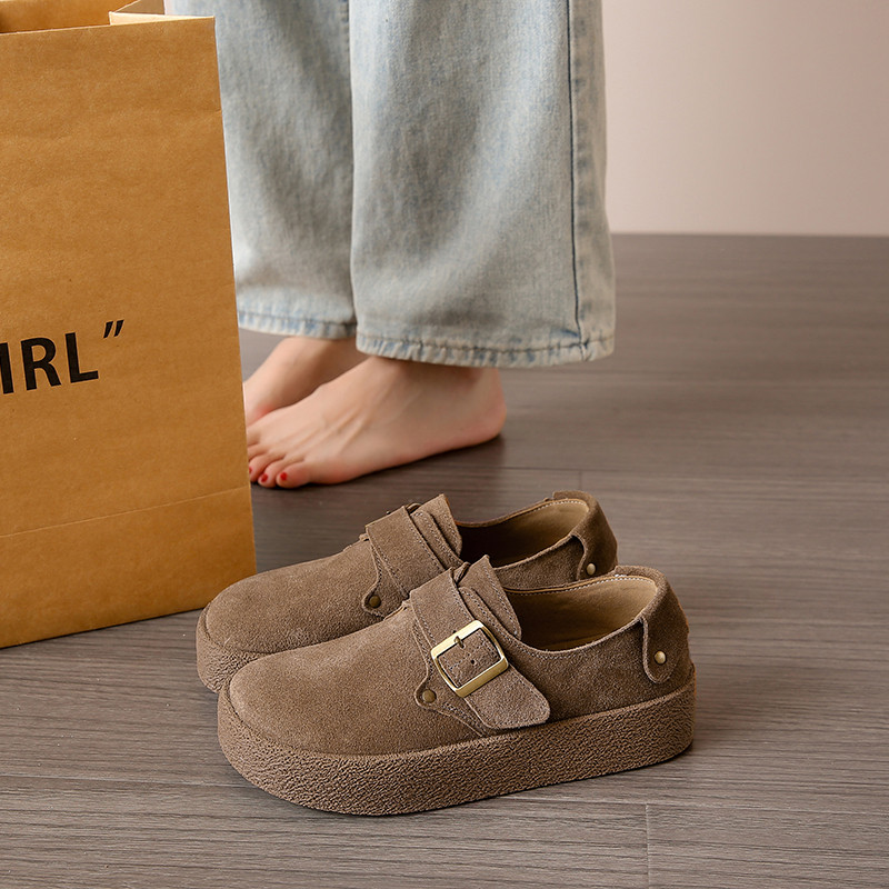 超软勃肯鞋女秋冬厚底防滑一脚蹬孕妇真皮乐福豆豆鞋休闲加绒棉鞋,淘宝优惠券,粉丝福利购,淘宝优惠卷