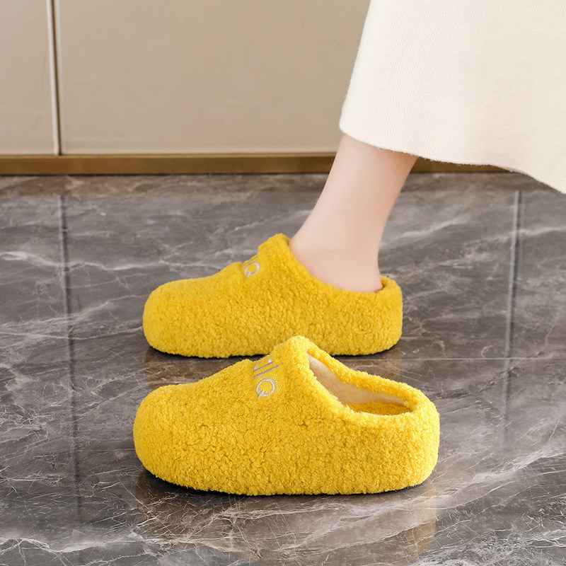 巨好看半托毛毛拖鞋女外穿2025冬季一脚蹬保暖居家包头棉拖鞋34码,淘宝优惠券,粉丝福利购,淘宝优惠卷