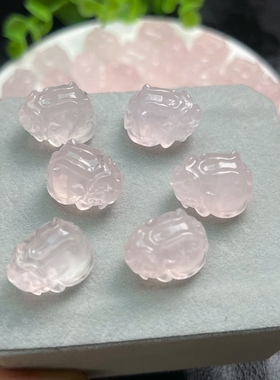 天然粉晶龙龟吊坠水晶龙龟串手链孔粉嫩可爱精致发财暴富礼物女