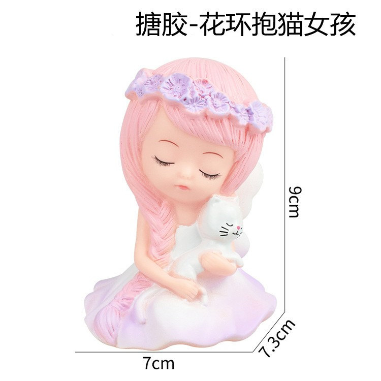 网红创意天使宝贝蛋糕装饰摆件公主女孩娃娃宝宝周岁生日烘焙插件
