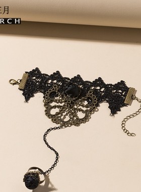 女蕾丝暗黑风哥特系手链手环