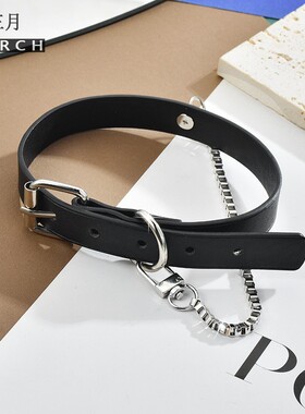 皮带扣项圈男女钛钢链条