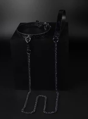 真皮项圈高级黑choker锁骨链刻字
