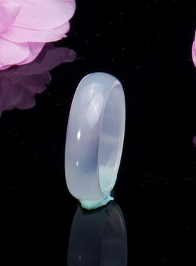 玉髓冰种男女款玛瑙情侣戒指环