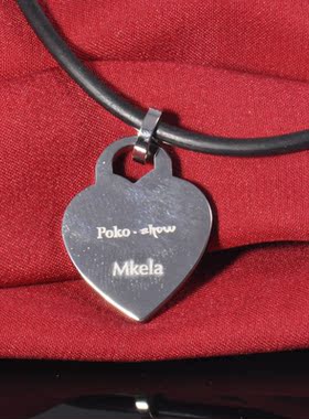 钨金心形情侣挂坠