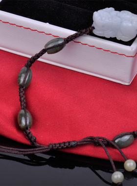 翡翠圆润玉石情侣貔貅手链