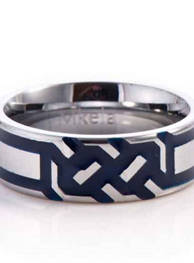 梦克拉钨金戒指 后现代 几何图形小众设计 双色显质感 送男友爱人