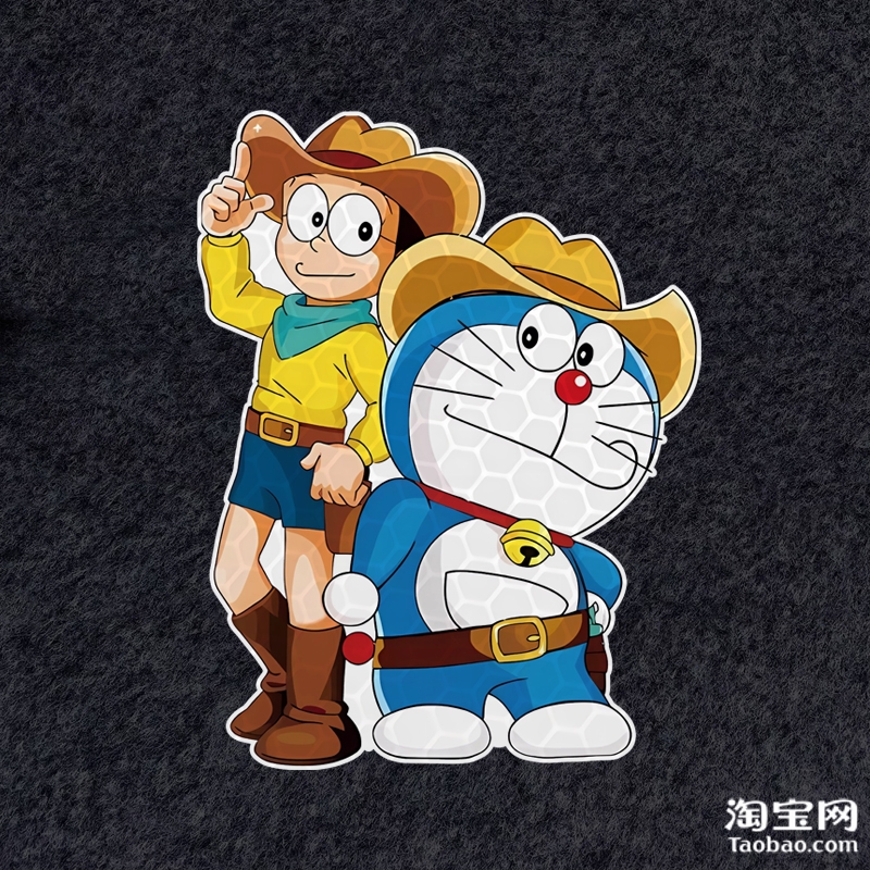 哆啦a梦爱玛新日九号电动车装饰反光贴纸摩托头盔汽车贴划痕遮挡 - 图3