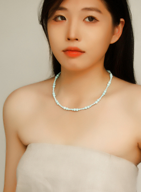 W的手创天然蓝松S925纯银项链