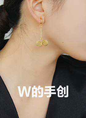 W的手创手工绕丝樱桃蚊香盘耳夹