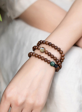 金丝檀木多圈手串文艺复古