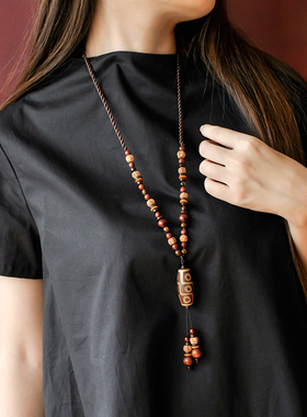 民族风菩提毛衣链长款