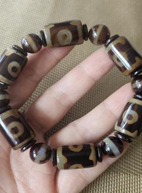 西藏老天珠手串原石手链一线三眼天珠玛瑙项链佛珠男女款招财转运