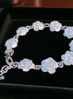 山茶花可调节国风玫瑰花宫廷手链