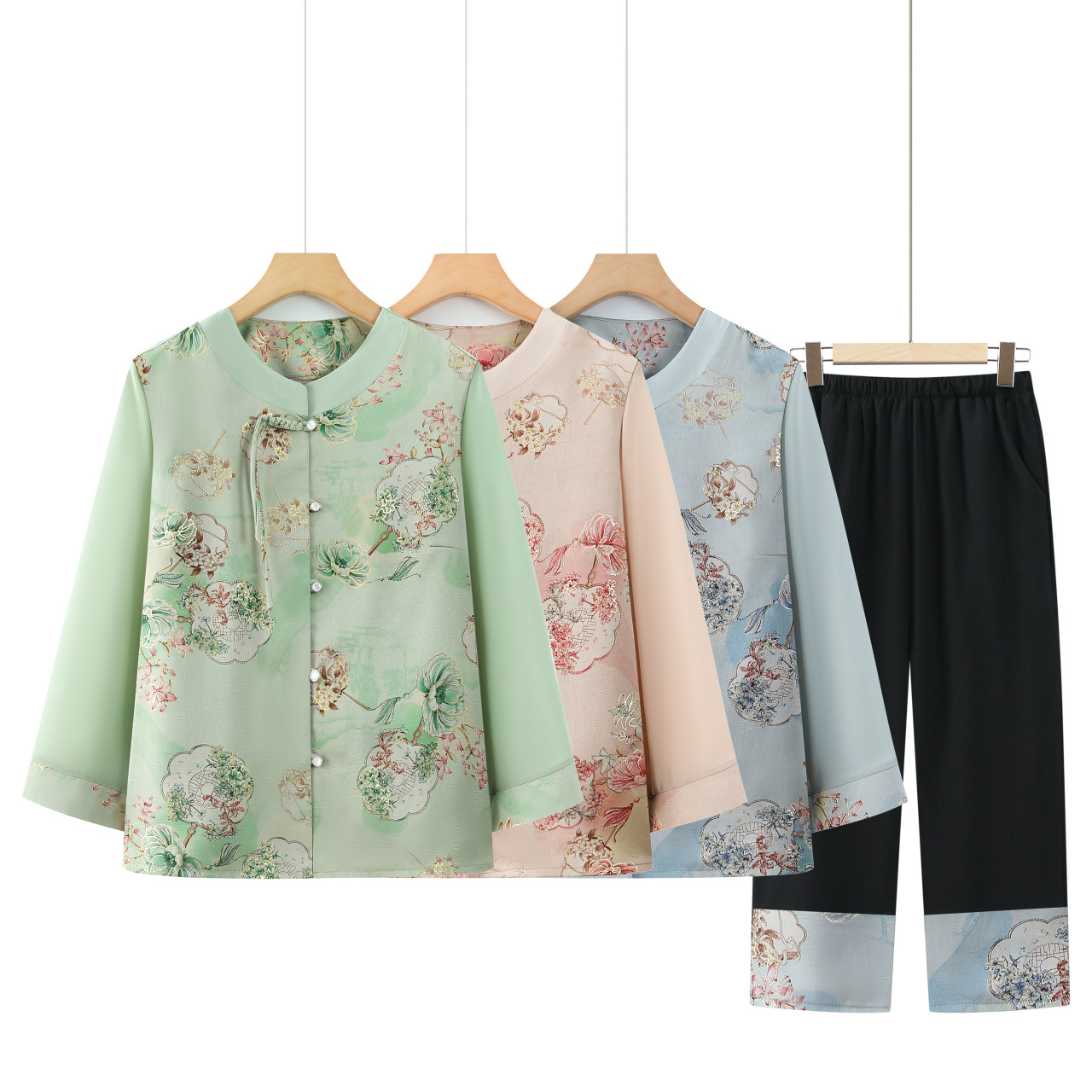 2025国风妈妈装春夏新款雪纺衫送妈妈夏装套装上衣中老年大码女装,淘宝优惠券,粉丝福利购,淘宝优惠卷