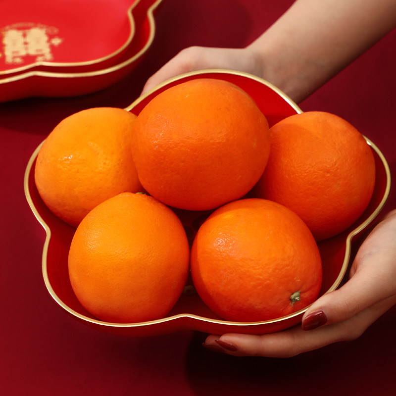 结婚果盘客厅专用红色喜糖盘婚礼用的喜盘子订婚网红干果盘摆件