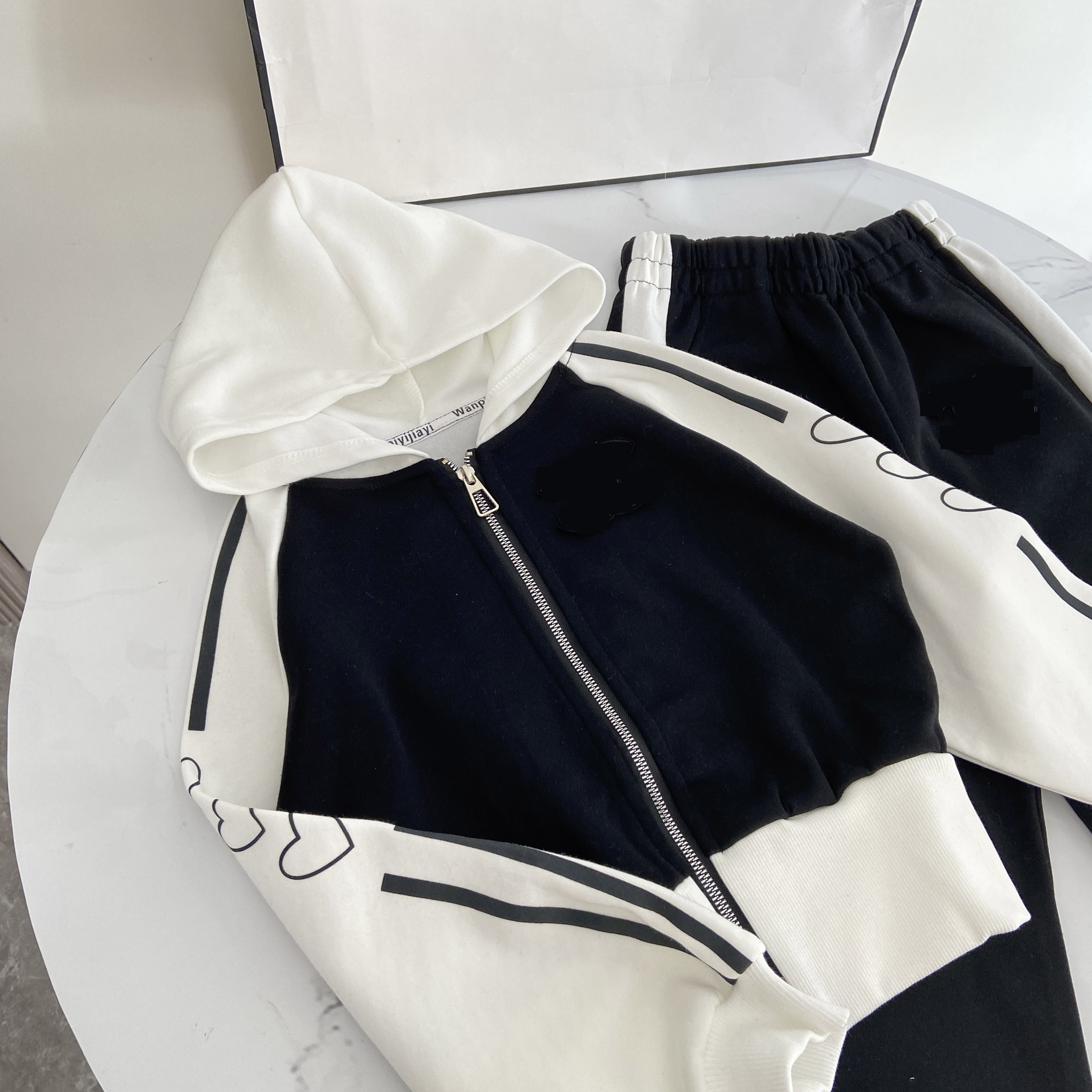 女大童春秋季套装2025新款儿童洋气撞色时髦女童装秋装拉链两件套 - 图2