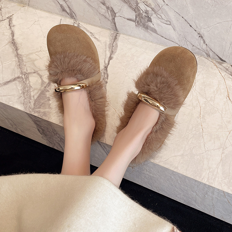 一脚蹬毛毛玛丽珍勃肯鞋子女秋冬季加绒保暖毛绒2025新款豆豆棉鞋,淘宝优惠券,粉丝福利购,淘宝优惠卷