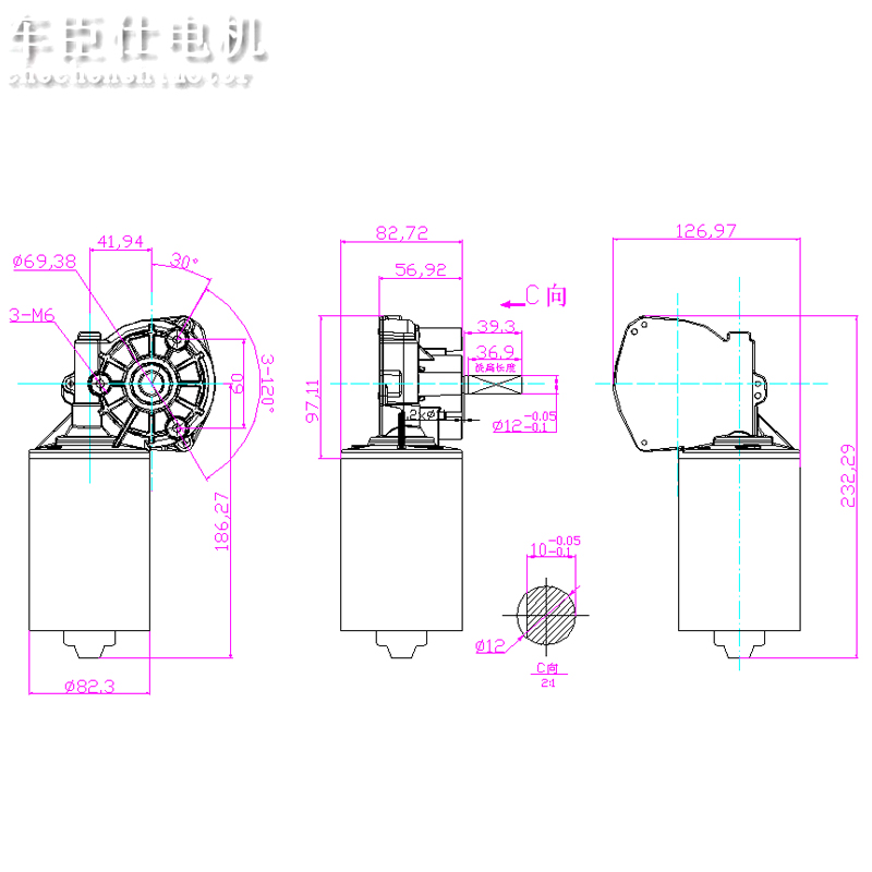 2018新品 蜗轮蜗杆减速电机 200w大功率大扭矩直流减速电机24v36v